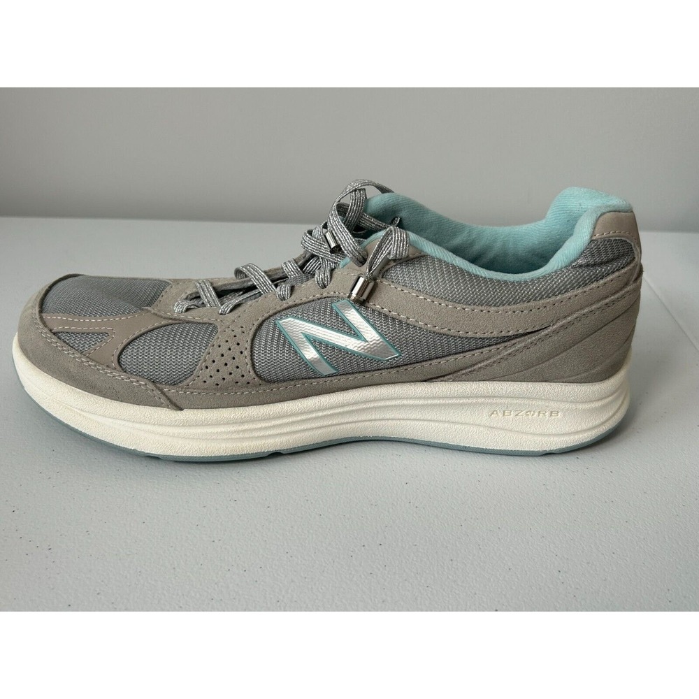 New Balance WW877SB Women's Gray Teal Leather Comfort Walking Sneaker US Size 11